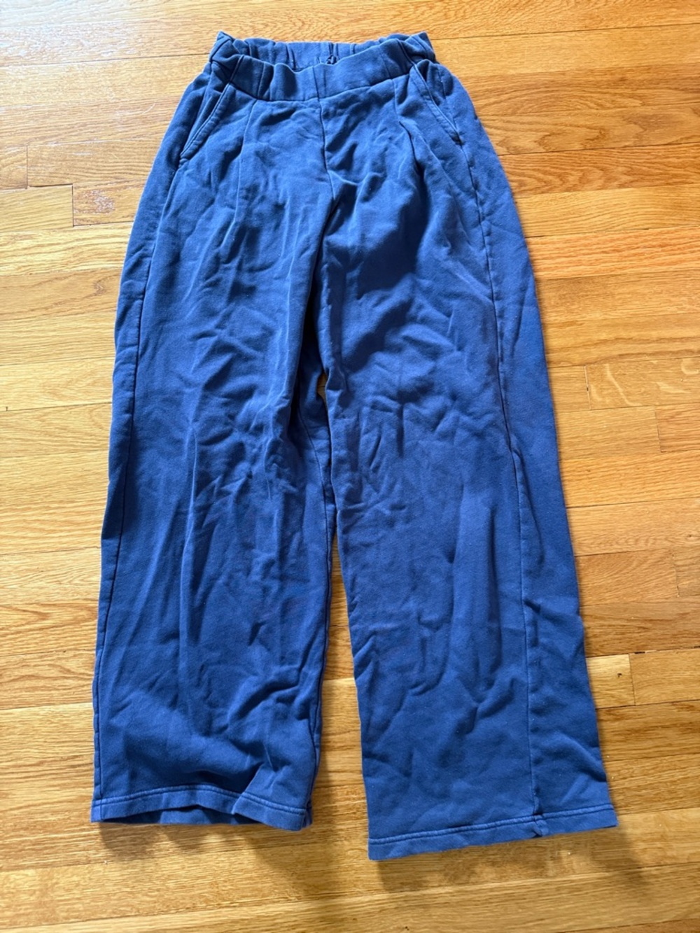 Aerie Wide-Leg Blue Sweatpants with Elastic Waist